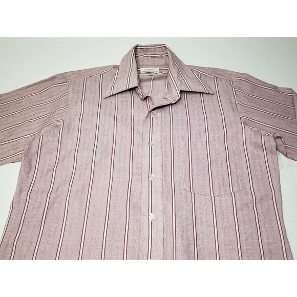 Arrow Kent Mens Shirt Button Up Long Sleeve Sanforized Western Striped 15.5x33 - Picture 2 of 11
